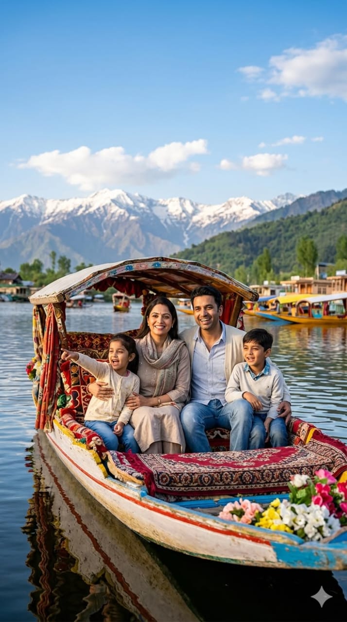 Kashmir Family Package 3N/4D — Easy Pace (3★)
